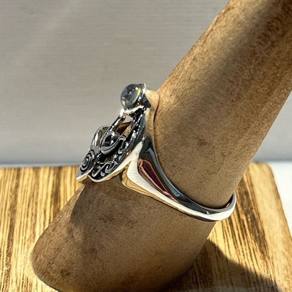 925 STERLING SILVER RAINBOW MOONSTONE GODDESS MOON RING SIZE 8.75 - Picture 3 of 6